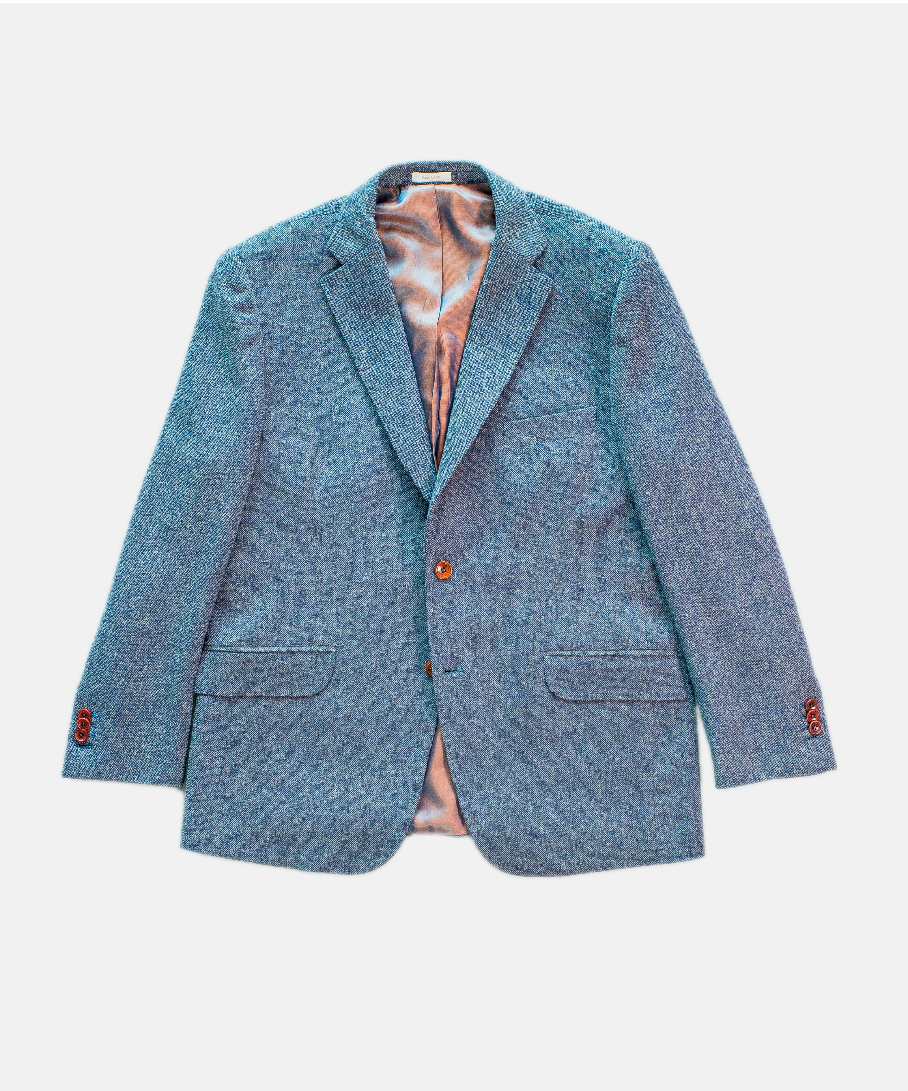 Abrigo Azúl con botónes cafés en Lana Sport