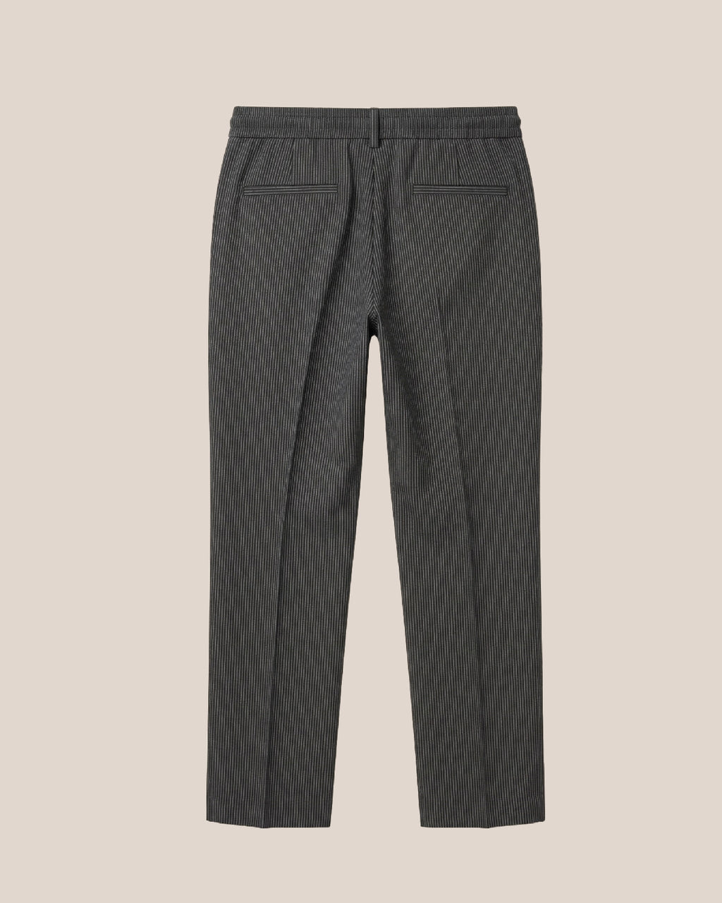 Pantalones Grises de Rayas Con Cordón